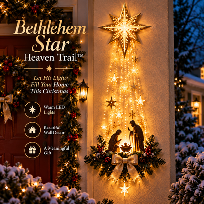 🔥Buy 2 Get 20% OFF❤️Bethlehem Star Lighted Nativity Wall Decor✝️✝️