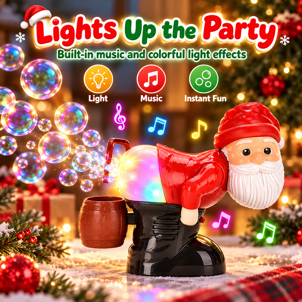 🎅 Santa Bubble Blowing Machine – Funny Sound Effects & Christmas Music