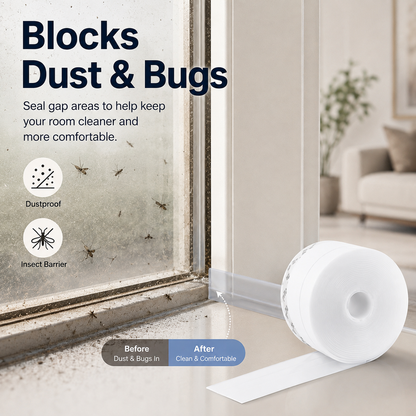 🚪16.4 Ft Door Weather Stripping Seal – Self-Adhesive Draft Stopper for Doors & Windows
