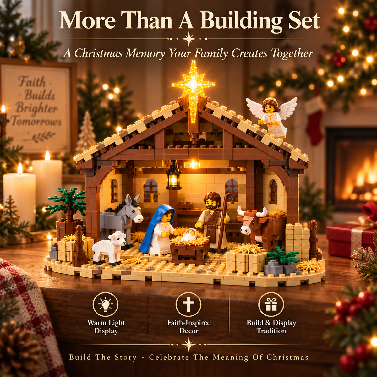 ✝️Build The Christmas Story – Nativity Scene Building Block Set
