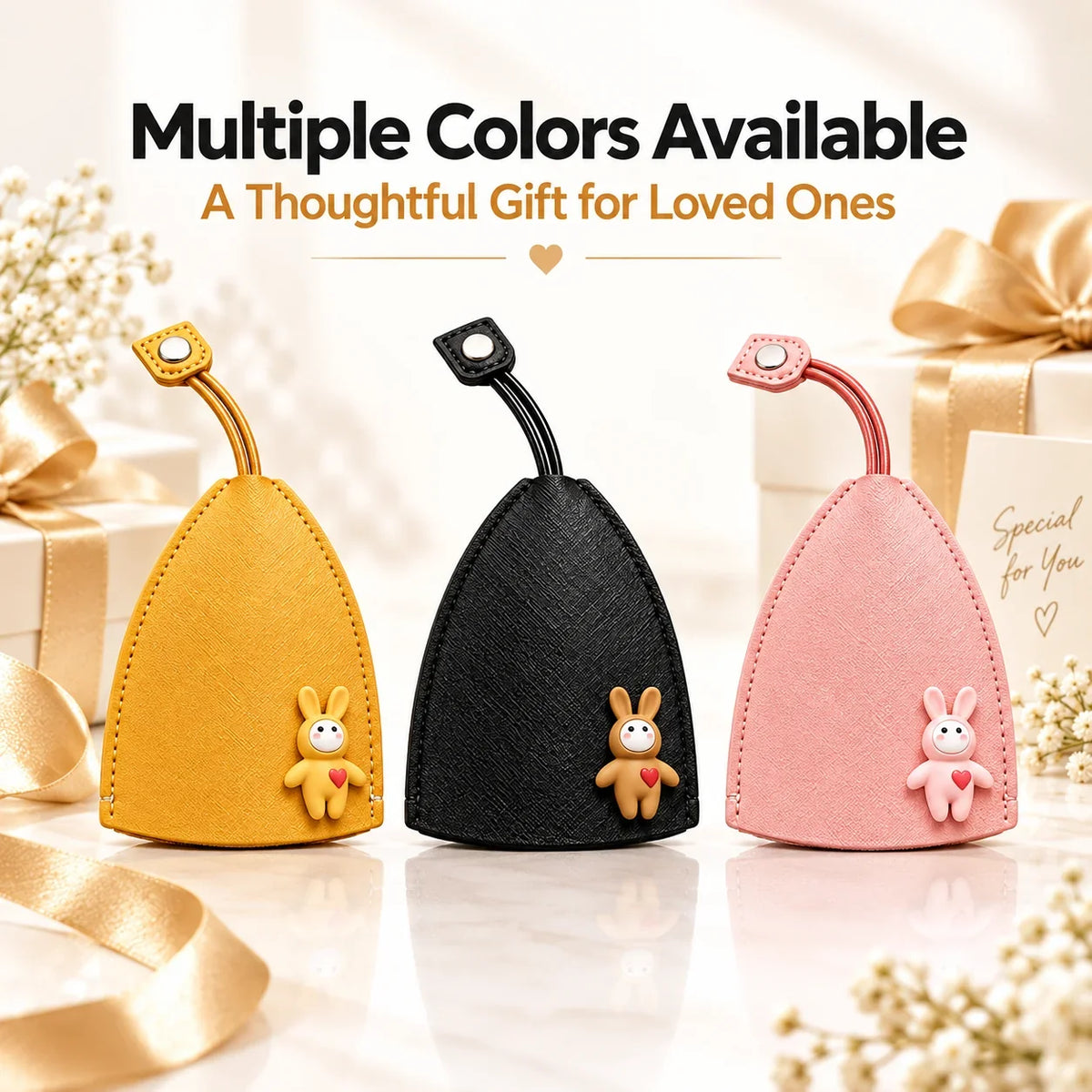 🔑✨ 3-Pack Cute Pull-Out Key Cases – Soft Protective Key Pouch Set 🎒