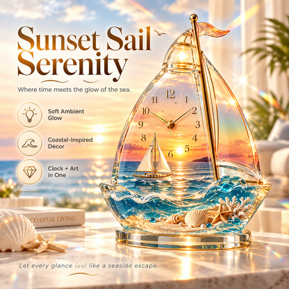 ⛵Sailboat coastal clock