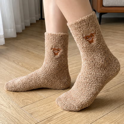 🥳2026 HOT SALE🥳💞50K+ SOLD! 🧦✨Cute Cow Slipper Socks – Soft & Cozy Animal Print Socks for Women, Fun Home Lounge Socks & Gift