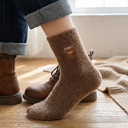 🥳2026 HOT SALE🥳💞50K+ SOLD! 🧦✨Cute Cow Slipper Socks – Soft & Cozy Animal Print Socks for Women, Fun Home Lounge Socks & Gift