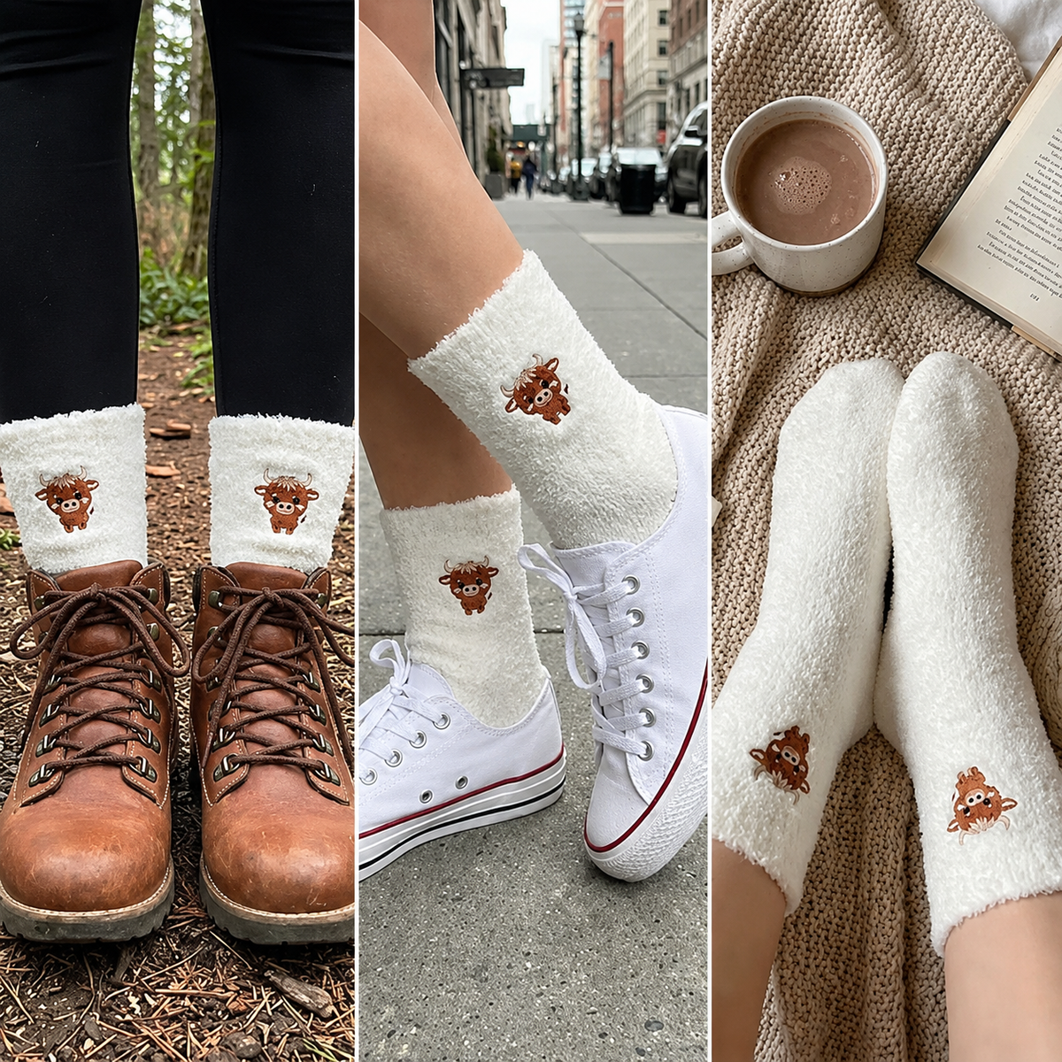 🥳2026 HOT SALE🥳💞50K+ SOLD! 🧦✨Cute Cow Slipper Socks – Soft & Cozy Animal Print Socks for Women, Fun Home Lounge Socks & Gift