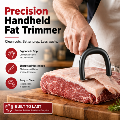 🔥 50% OFF! 🥩 Handheld Meat Slicer with Steel Blades – Ergonomic U-Grip for Slicing & Fat Trimming 🔪