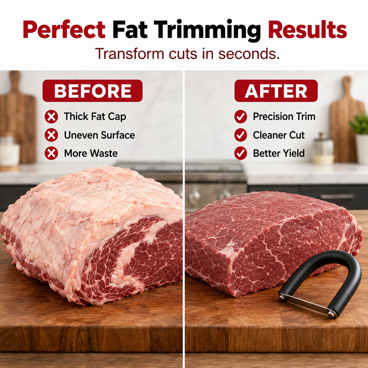 🔥 50% OFF! 🥩 Handheld Meat Slicer with Steel Blades – Ergonomic U-Grip for Slicing & Fat Trimming 🔪
