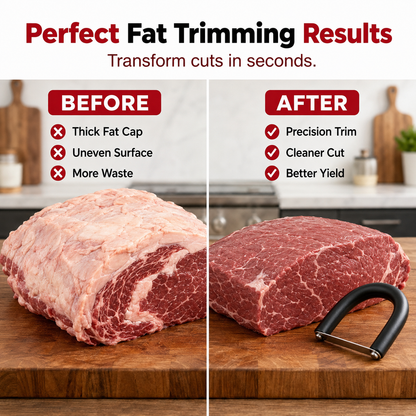 🔥 50% OFF! 🥩 Handheld Meat Slicer with Steel Blades – Ergonomic U-Grip for Slicing & Fat Trimming 🔪