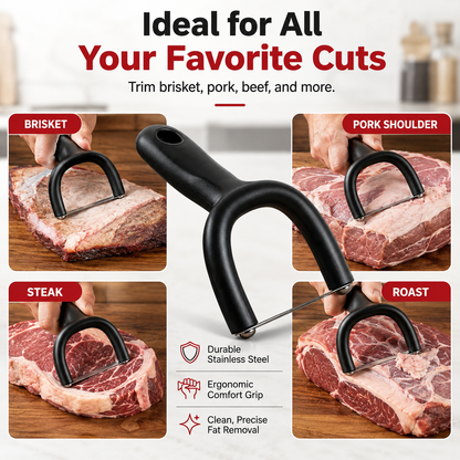 🔥 50% OFF! 🥩 Handheld Meat Slicer with Steel Blades – Ergonomic U-Grip for Slicing & Fat Trimming 🔪