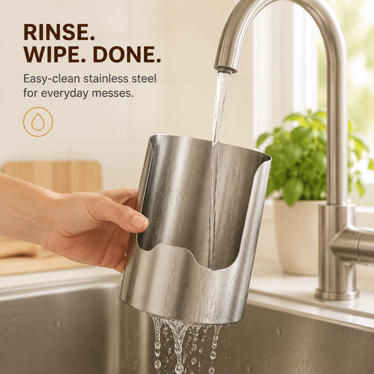 🍴✨ Stainless Steel Kitchen Utensil Holder – Rust-Resistant Countertop Organizer for Cooking Tools 🍳✨