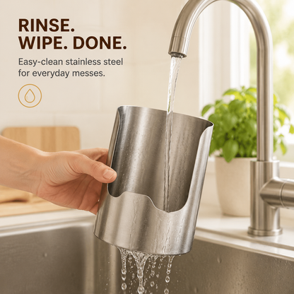 🍴✨ Stainless Steel Kitchen Utensil Holder – Rust-Resistant Countertop Organizer for Cooking Tools 🍳✨