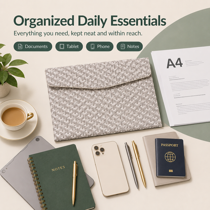 📁💼 A4 Padfolio Document Organizer – 13" Laptop & Tablet Sleeve with Magnetic Closure ✨