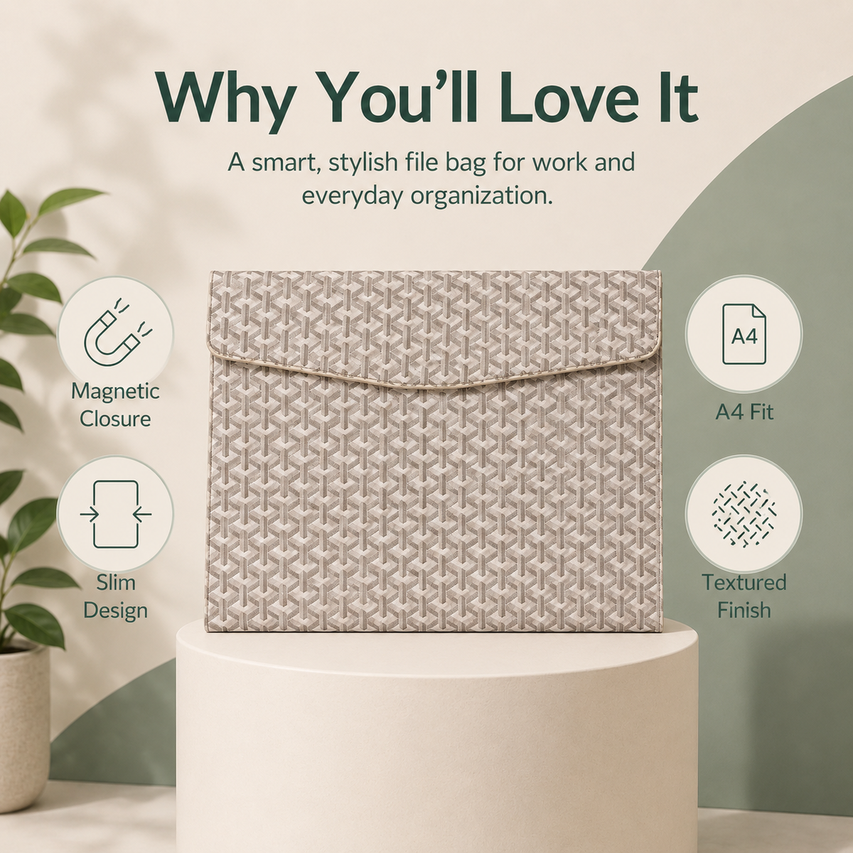 📁💼 A4 Padfolio Document Organizer – 13" Laptop & Tablet Sleeve with Magnetic Closure ✨