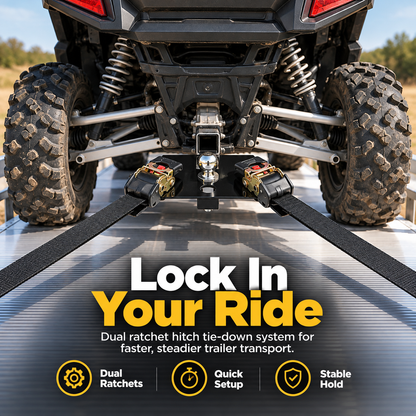 UTV & ATV Receiver Tie-Down Kit – Dual Ratchet Straps & Removable Bracket