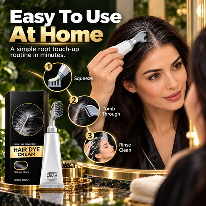 Cover Gray Roots at Home – Easy Comb-On Hair Dye Cream