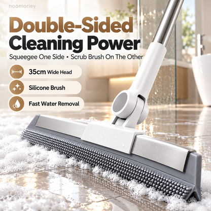 2-in-1 Silicone Floor Squeegee Broom – Fast Water Removal for Bathroom, Shower & Floors