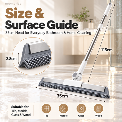 2-in-1 Silicone Floor Squeegee Broom – Fast Water Removal for Bathroom, Shower & Floors