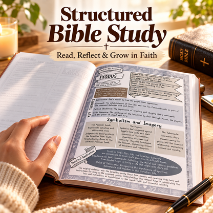 66-Page Bible Study & Devotional Journal – Guided Scripture Reflection, Prayer & Faith Growth