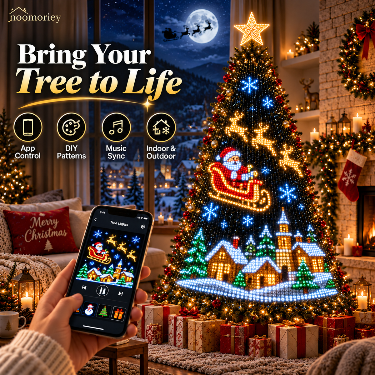 🎄 Smart LED Christmas Tree Lights ✨ DIY Holiday Patterns App Control Decoration🎄🎄