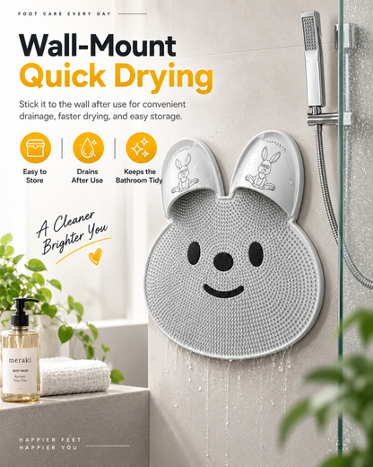 🐰🐰Bunny Shower Foot Scrubber Mat, Non-Slip Foot Massager for Shower