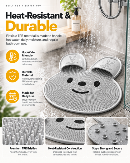 🐰🐰Bunny Shower Foot Scrubber Mat, Non-Slip Foot Massager for Shower