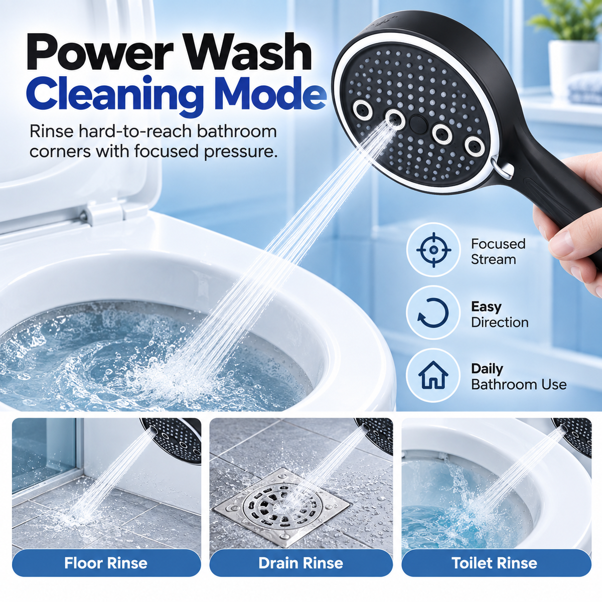 🚿 🚿 6-Mode High-Pressure Handheld Shower Head for a Better Daily Rinse