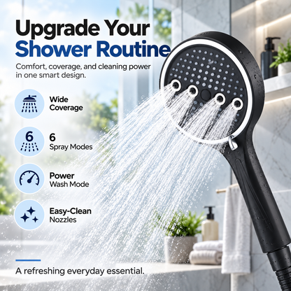 🚿 🚿 6-Mode High-Pressure Handheld Shower Head for a Better Daily Rinse