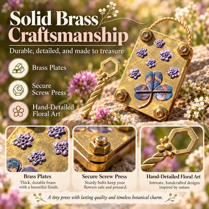 🎁Mini Brass Flower Press – Pocket-Sized Botanical Keepsake