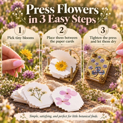 🎁Mini Brass Flower Press – Pocket-Sized Botanical Keepsake