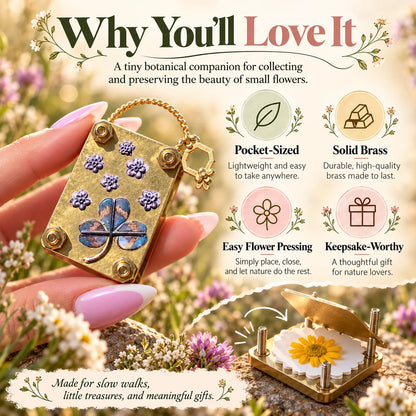 🎁Mini Brass Flower Press – Pocket-Sized Botanical Keepsake