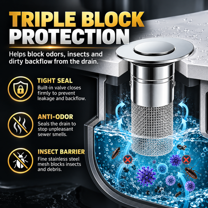🔥2 Pack Universal Sink Drain Filter with Removable Stainless Steel Basket – Kitchen Strainer