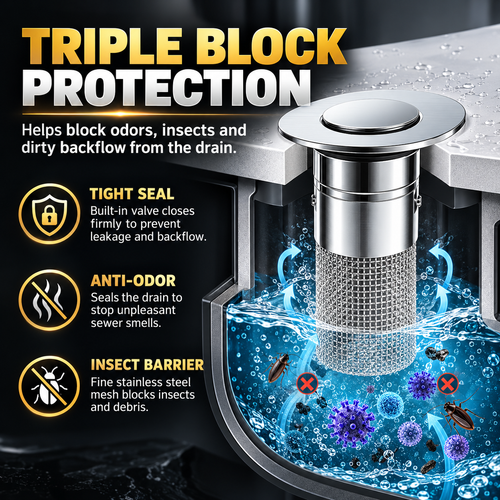 🔥2 Pack Universal Sink Drain Filter with Removable Stainless Steel Basket – Kitchen Strainer