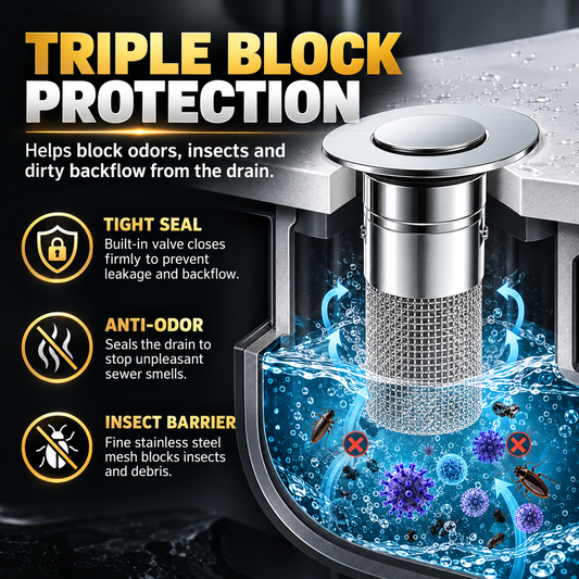 🧽 2-Pack Universal Sink Drain Filters – Removable Stainless Steel Strainer Baskets ✨