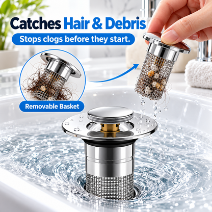 🔥2 Pack Universal Sink Drain Filter with Removable Stainless Steel Basket – Kitchen Strainer