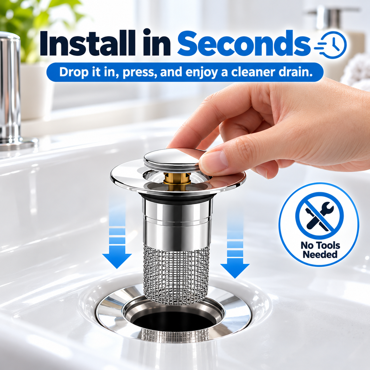 🔥2 Pack Universal Sink Drain Filter with Removable Stainless Steel Basket – Kitchen Strainer