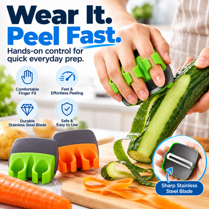 2-Pack Palm Peeler with Rubber Grips – Comfortable Hand Vegetable Peeler