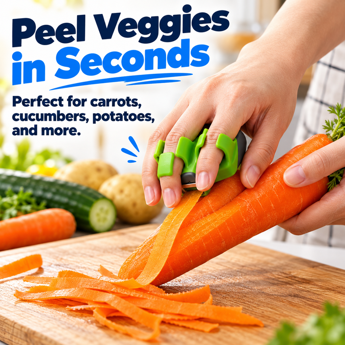 2-Pack Palm Peeler with Rubber Grips – Comfortable Hand Vegetable Peeler