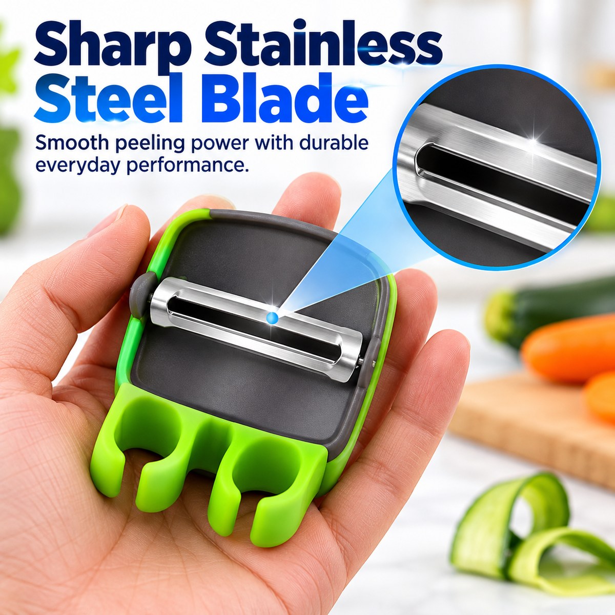2-Pack Palm Peeler with Rubber Grips – Comfortable Hand Vegetable Peeler