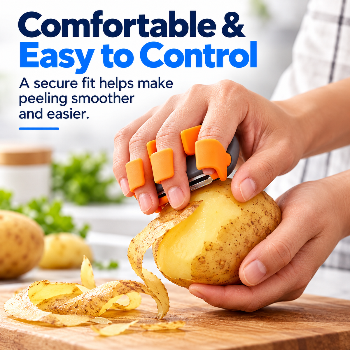 2-Pack Palm Peeler with Rubber Grips – Comfortable Hand Vegetable Peeler