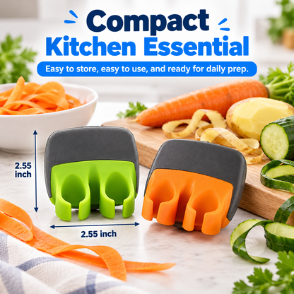 2-Pack Palm Peeler with Rubber Grips – Comfortable Hand Vegetable Peeler