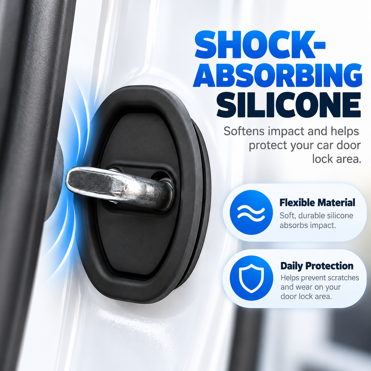 Door Latch Lock Cover – Universal Self-Adhesive Car Door Protector