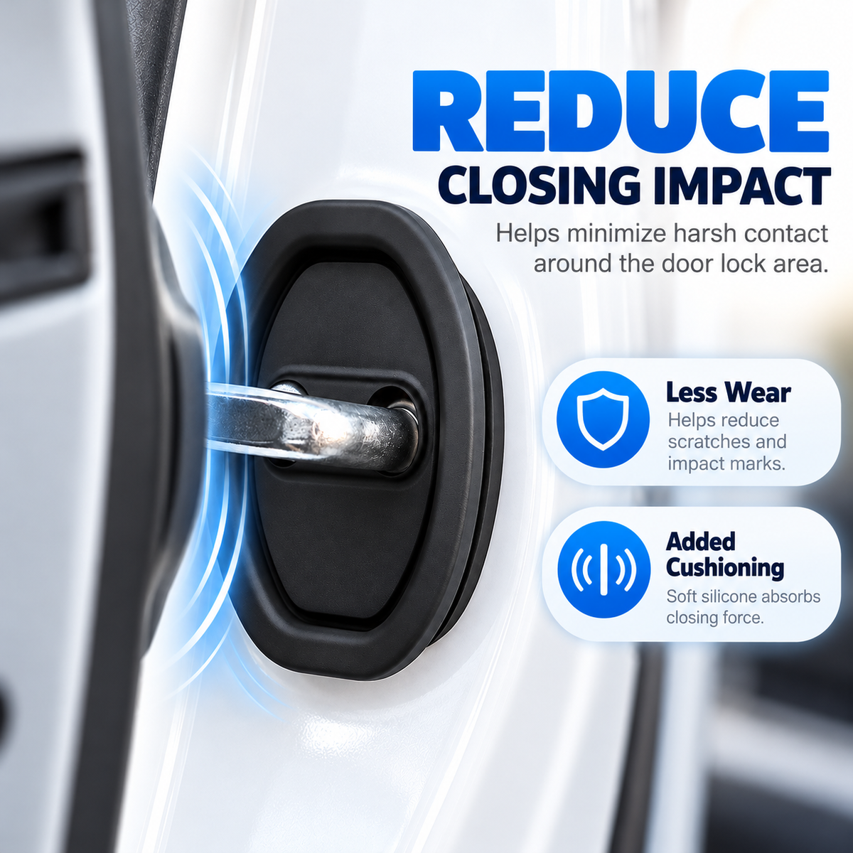 Door Latch Lock Cover – Universal Self-Adhesive Car Door Protector