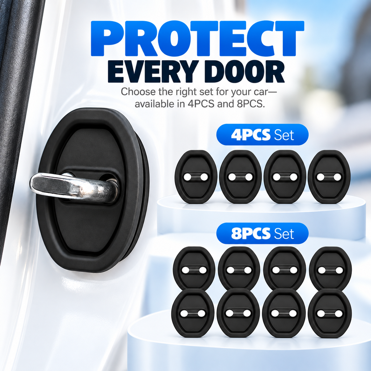 Door Latch Lock Cover – Universal Self-Adhesive Car Door Protector