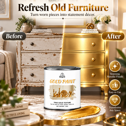✨ Metallic Gold Finish Paint – Rich Shimmer for Furniture, Décor & DIY Projects
