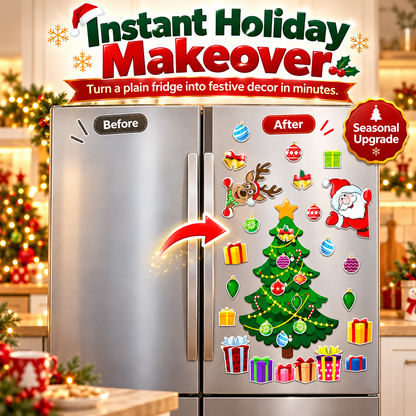 🎄 Christmas Refrigerator Magnets – Reusable Christmas Tree Fridge Decor Set