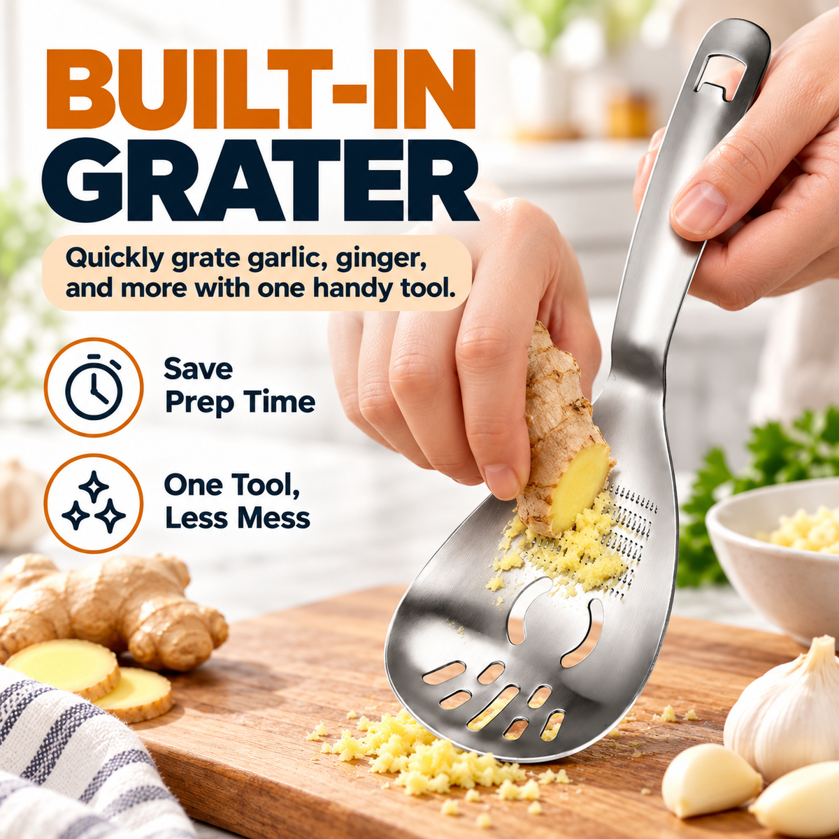 🥄304 Stainless Steel 5-in-1 Multifunctional Kitchen Spoon