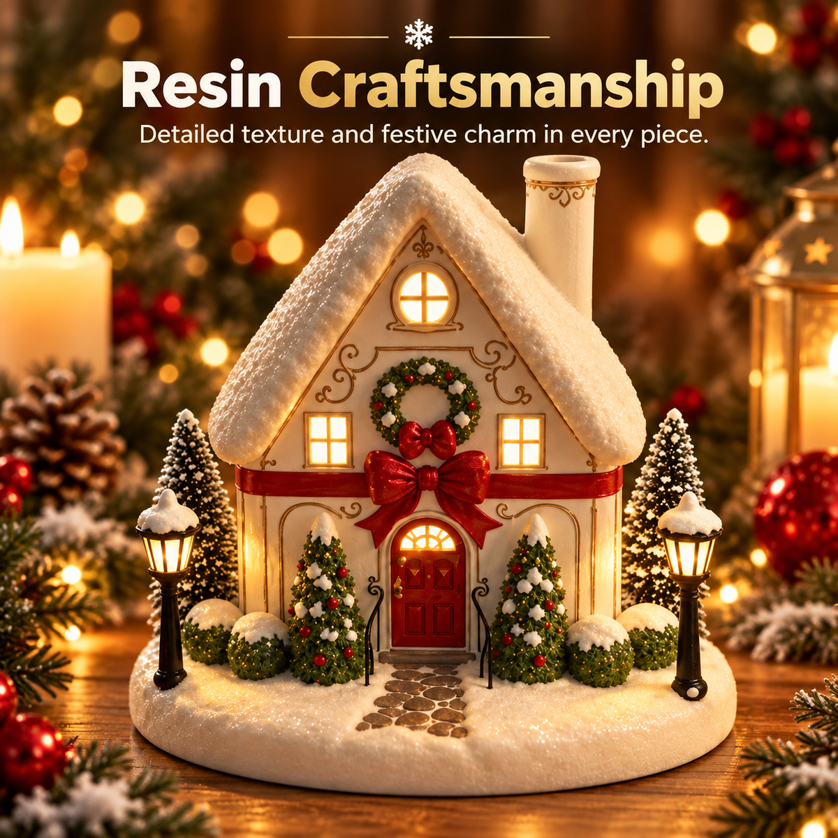🎄 Christmas House Aroma Diffuser – Warm Light & Gentle Mist Holiday Decor