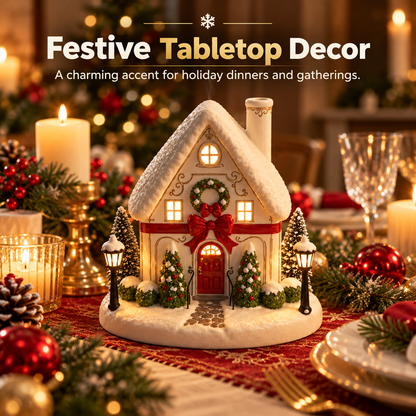 🎄 Christmas House Aroma Diffuser – Warm Light & Gentle Mist Holiday Decor
