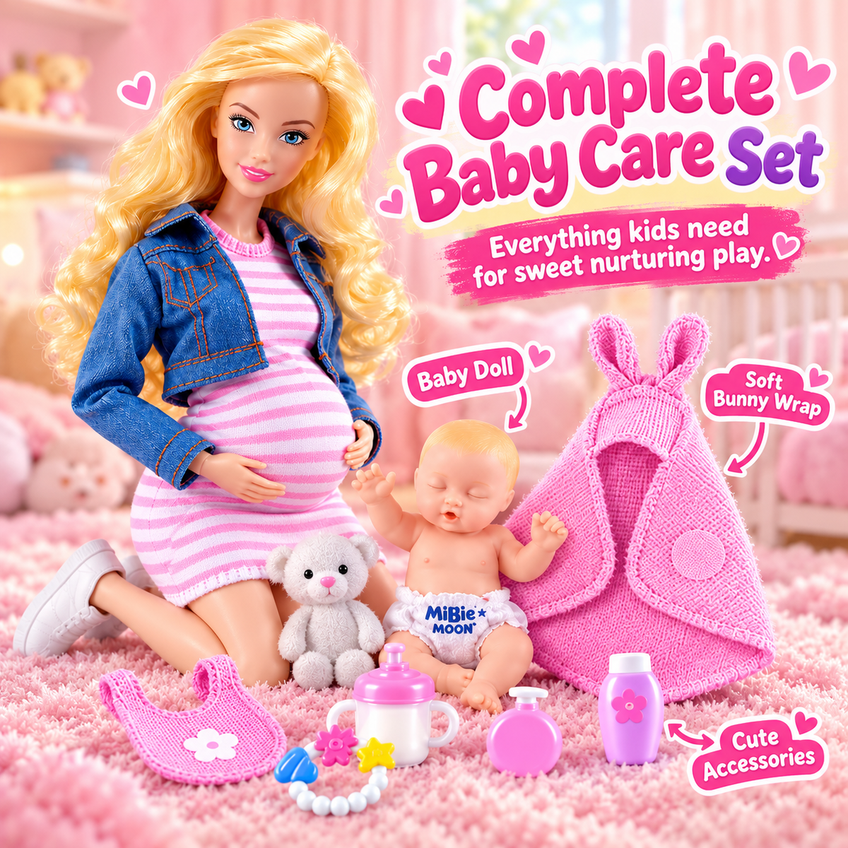 ZURU My Mini Baby Mom & Baby Surprise – Brittany Pregnant Doll with Newborn