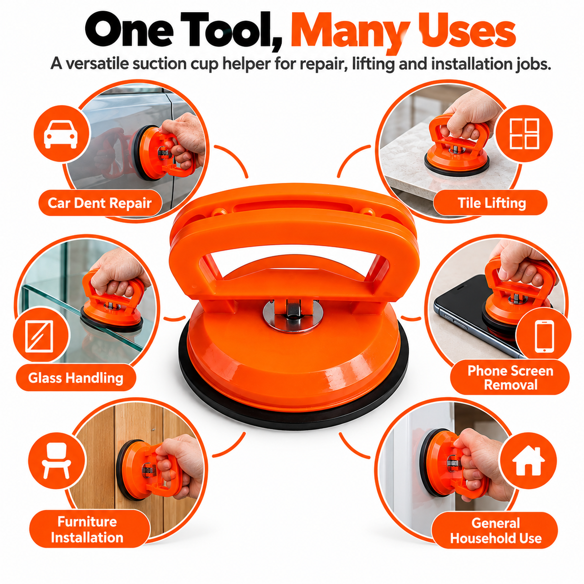 🛠️ Heavy-Duty Suction Cup Dent Puller – Multi-Purpose Panel Lifter 🚗